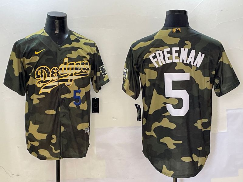 Men Los Angeles Dodgers #5 Freeman Camo Joint Name 2025 Nike MLB Jersey style 9->los angeles dodgers->MLB Jersey